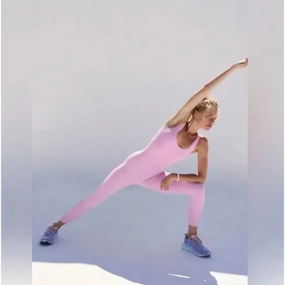 NWT Free People Movement Good Karma Onesie in Cotton Candy Pink Women's XS/S - Picture 2 of 10